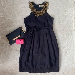 Black Dress with Gold Collar